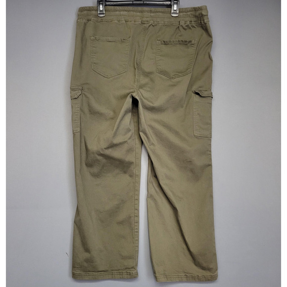 Sandpiper Pants Womens 22W Green Cargo Elastic Waist Drawstring Cotton Utility - Picture 15 of 16